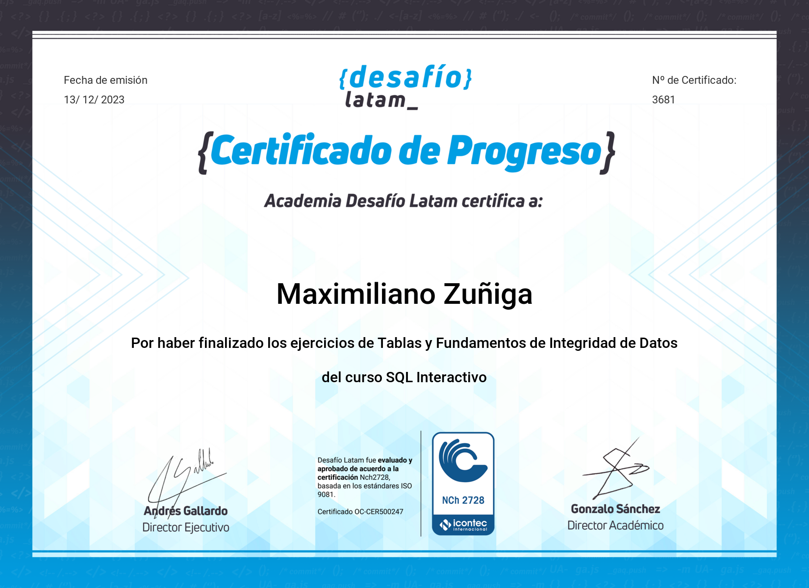 Maximiliano Zuñiga - Ingeniero en informática. Node JS | SQL | Linux ...